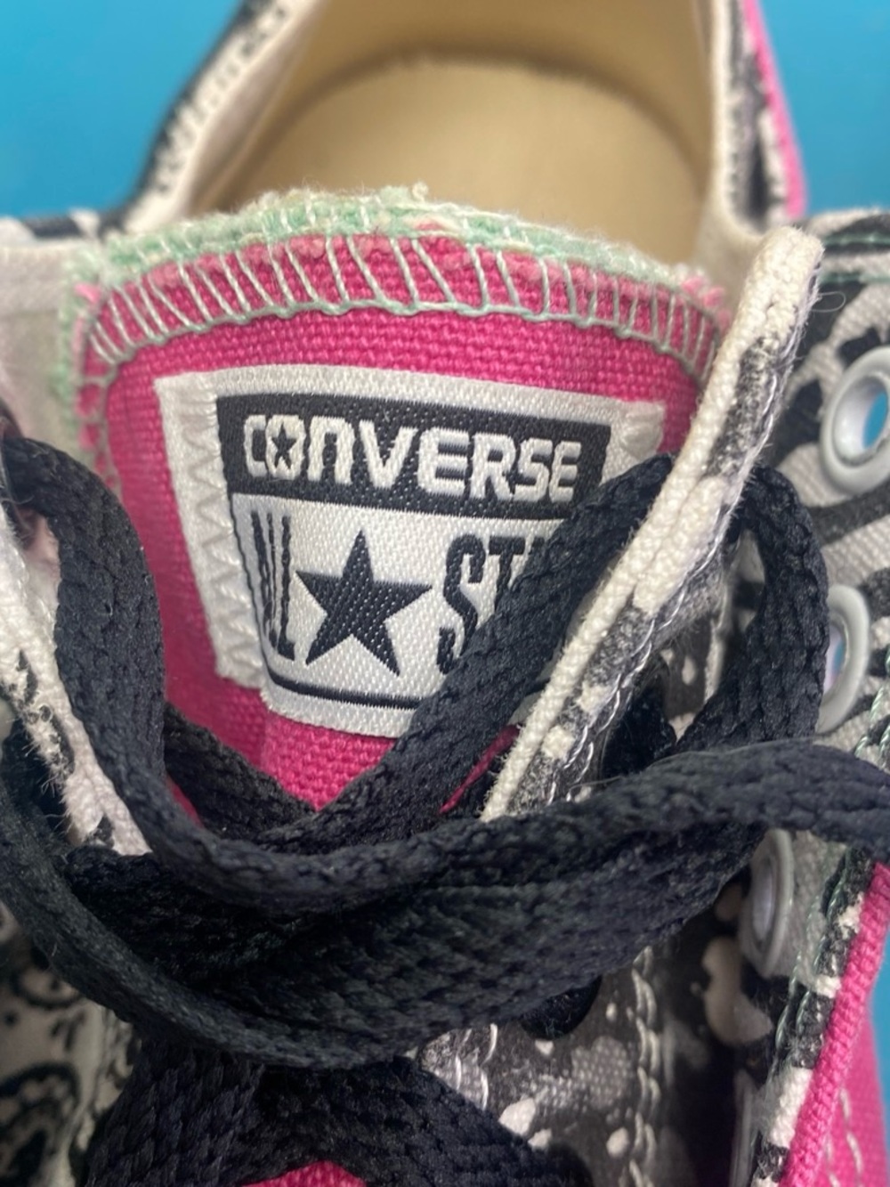 Converse Pink and Black Canvas Low-Top Sneakers - Picture 5 of 8